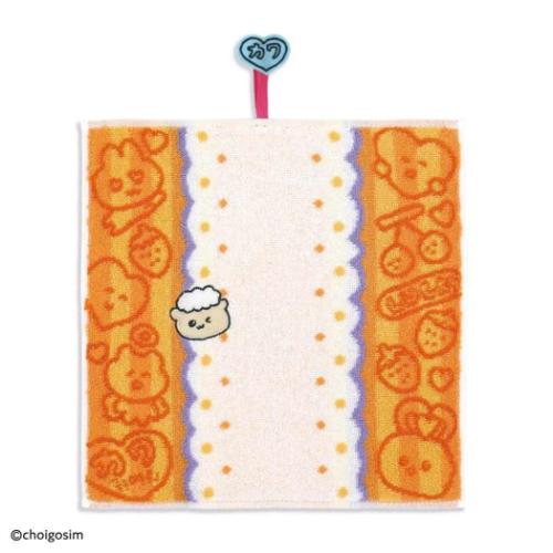 ミニタオル チェゴシム タオルハンカチ リボン オレンジ タオル美術館
