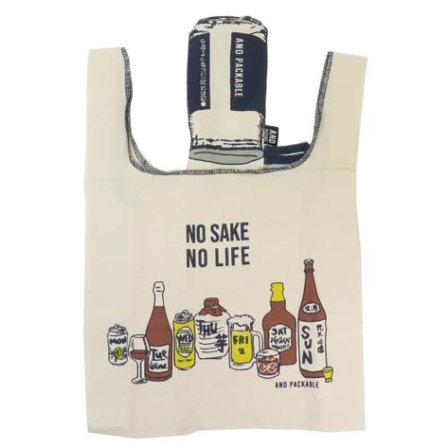 Yahoo! Yahoo!ショッピング(ヤフー ショッピング)エコバッグ AND PACKABLE ミニマルシェバッグ MBHS NO SAKE NO LIFE-NT