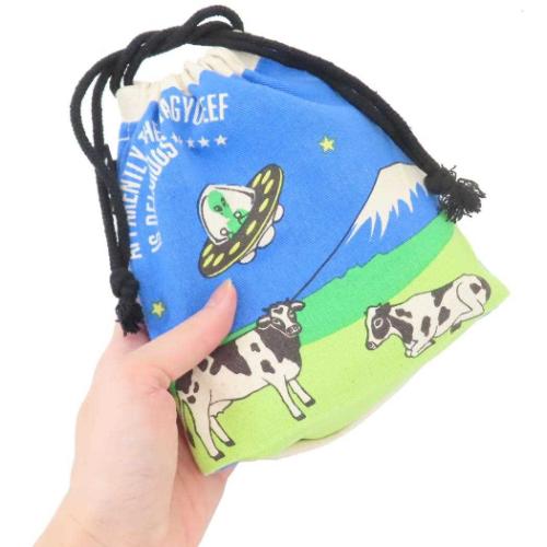 巾着袋 AND PACKABLE 巾着ポーチ KPO UFO FARM BL テクノプライム 小物入れ