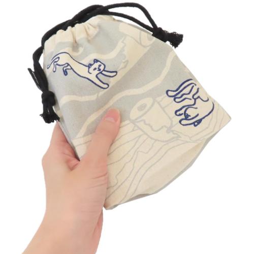 巾着ポーチ KPO AND PACKABLE 巾着袋 テクノプライム ツミブカネコ GY