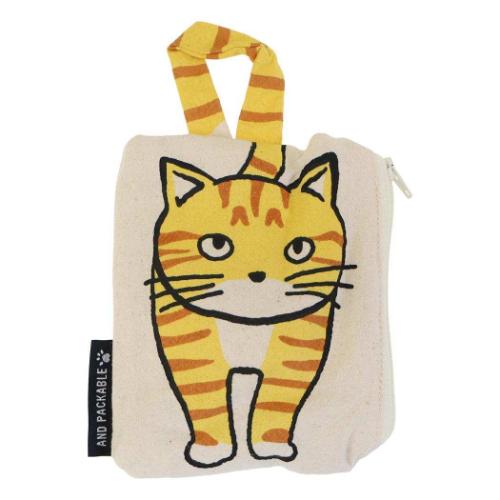 ポケットティッシュポーチ AND PACKABLE ミニポーチ テクノプライム ニャンタマ チャトラ