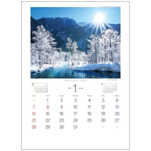 2024 Calendar インプレッション オブ ジャパン 壁掛けカレンダー2024年 フォト｜cinemacollection