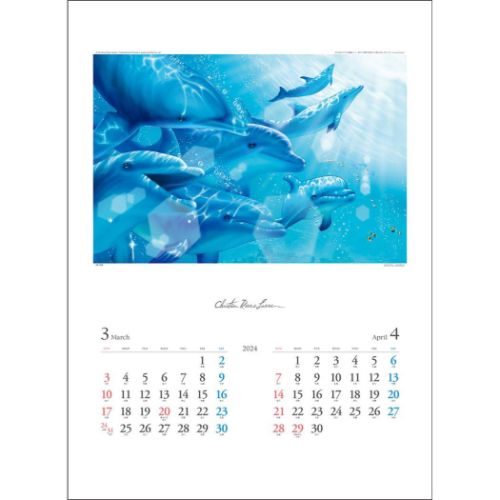 2024 Calendar クリスチャン・リース・ラッセン 壁掛けカレンダー2024年 ART 海外作家 アート｜cinemacollection｜02