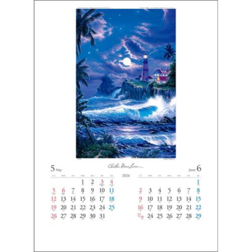 2024 Calendar クリスチャン・リース・ラッセン 壁掛けカレンダー2024年 ART 海外作家 アート｜cinemacollection｜03