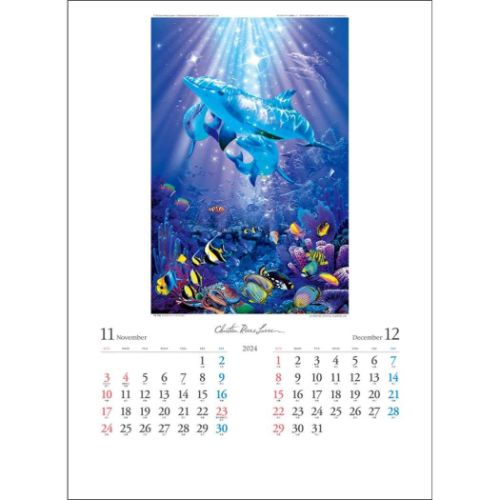 2024 Calendar クリスチャン・リース・ラッセン 壁掛けカレンダー2024年 ART 海外作家 アート｜cinemacollection｜06