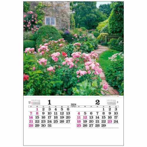 壁掛けカレンダー2024年 トーハン DX イングリッシュ ガーデン 2024 Calendar トーダン｜cinemacollection