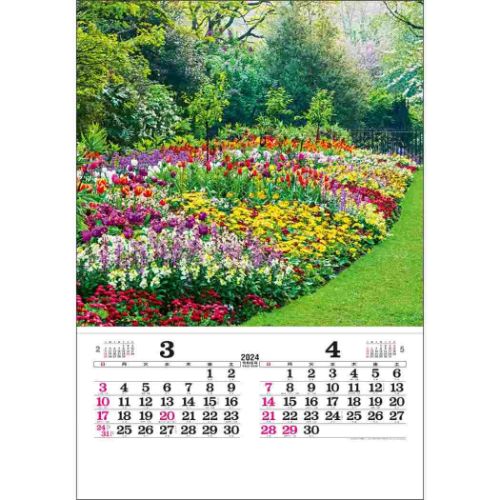 壁掛けカレンダー2024年 トーハン DX イングリッシュ ガーデン 2024 Calendar トーダン｜cinemacollection｜02