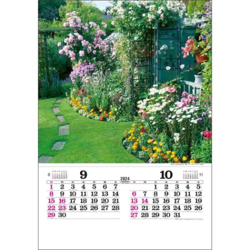 壁掛けカレンダー2024年 トーハン DX イングリッシュ ガーデン 2024 Calendar トーダン｜cinemacollection｜05