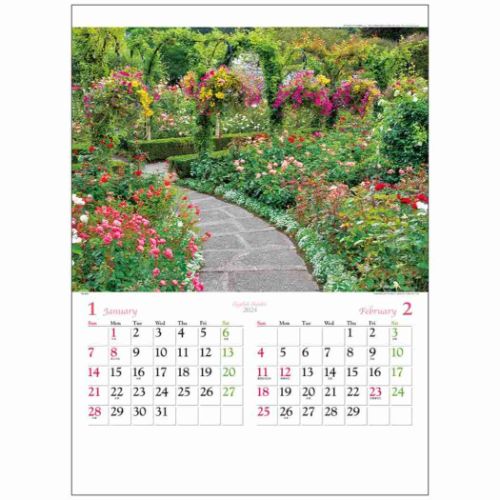 壁掛けカレンダー2024年 イングリッシュ ガーデン 2024 Calendar トーダン フォト｜cinemacollection