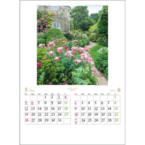 壁掛けカレンダー2024年 イングリッシュ ガーデン 2024 Calendar トーダン フォト｜cinemacollection｜03
