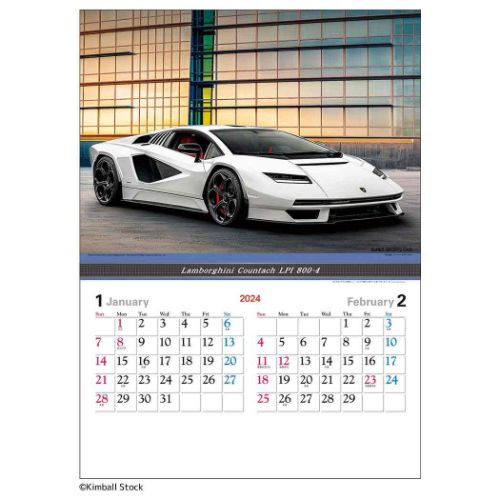 壁掛けカレンダー2024年 スーパー スポーツカー 2024 Calendar トーダン フォト