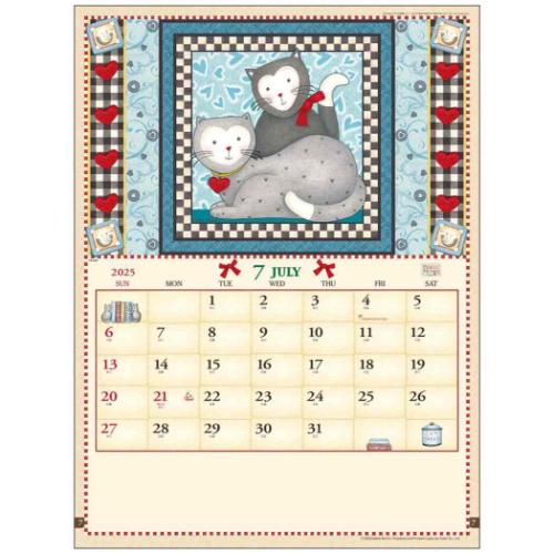 2025 Calendar デビー マム アメリカン カントリー 壁掛けカレンダー2025年 スケジュール トーダン