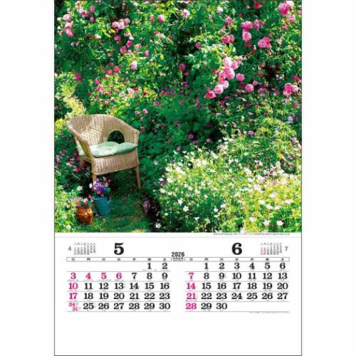 壁掛けカレンダー2026年 トーハン DX イングリッシュ ガーデン