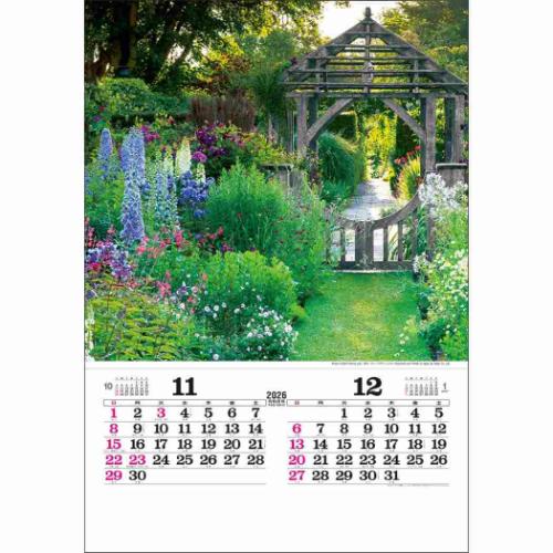 壁掛けカレンダー2026年 トーハン DX イングリッシュ ガーデン