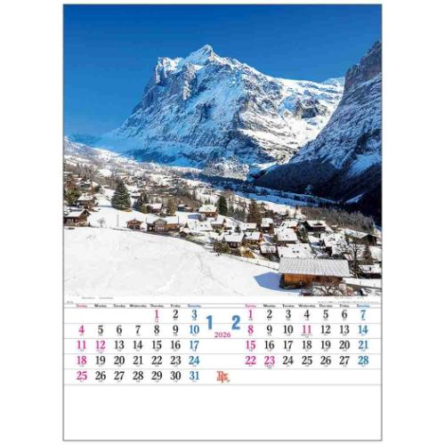 50％OFF】壁掛けカレンダー2026年 アルプス 2026 Calendar トーダン
