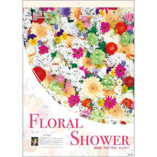 壁掛けカレンダー2026年 2026 Calendar フローラル シャワー フォト トーダン 写真 花