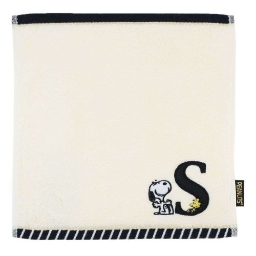 PEANUTS スヌーピー ふわふわイニシャルハンカチタオル ミニタオル S
