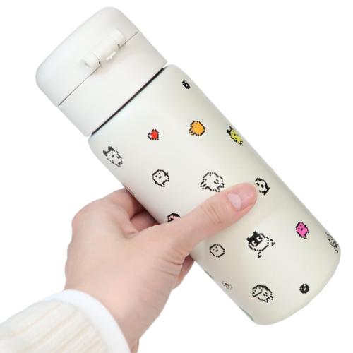 保温保冷水筒 ステンレスワンプッシュボトル350ml ドット たまごっち 東亜金属