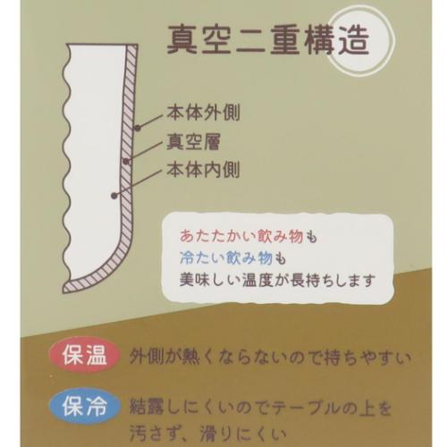 湯呑 真空二重ゆのみ 300ml mofusand モフサンド もぎたてにゃん 東亜金属 保温 保冷 湯飲み