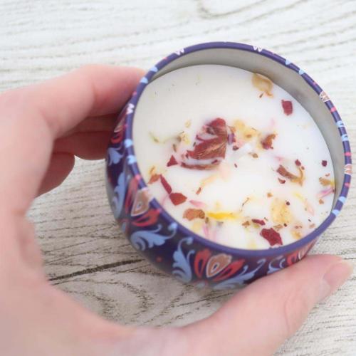 キャンドル フレグランスキャンドル 缶入り バイオレット トモコーポレーション ギフト プレゼント