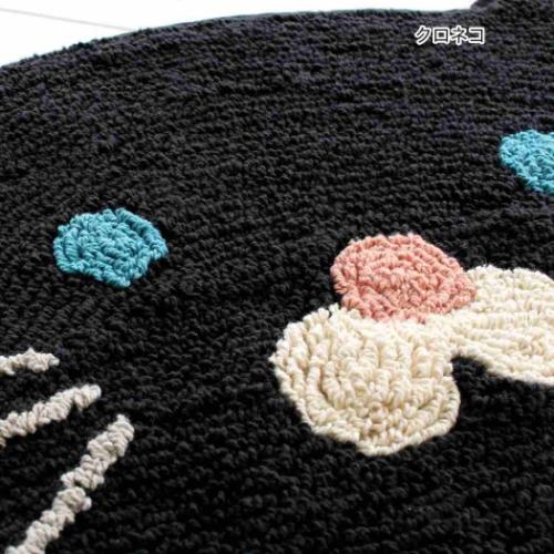 マット セミサークル フロアマット ねこ アニマルグッズ アニマル クロネコ トモコーポレーション フリーマット インテリア雑貨