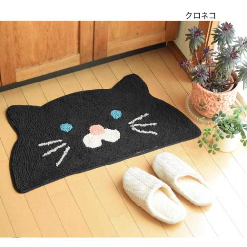 マット セミサークル フロアマット ねこ アニマルグッズ アニマル クロネコ トモコーポレーション フリーマット インテリア雑貨