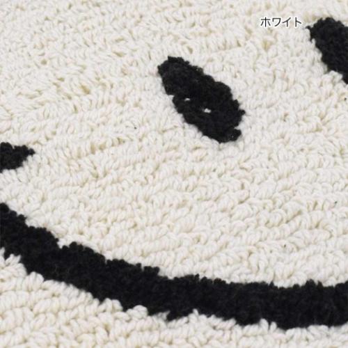 フロアマット マット セミサークル スマイル ホワイト BE HAPPY トモコーポレーション フリーマット インテリア雑貨