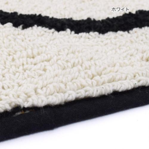 フロアマット マット セミサークル スマイル ホワイト BE HAPPY トモコーポレーション フリーマット インテリア雑貨