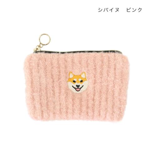 ミニポーチ アニマルグッズ ポーチ カイロケース シバイヌ ピンク いぬ トモコーポレーション
