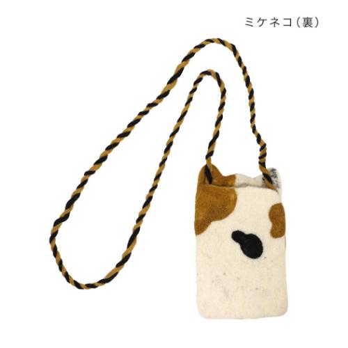 スマホポーチ アニマルグッズ スマホポシェット アニマル ミケネコ ねこ トモコーポレーション