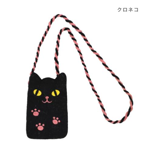 スマホポシェット アニマル アニマルグッズ スマホポーチ ねこ トモコーポレーション クロネコ