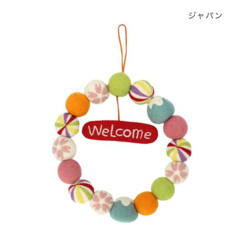インテリア雑貨 フェルトリース ウェルカム ジャパン トモコーポレーション