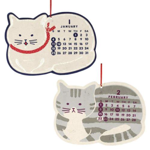 壁掛けカレンダー2026年 シェイプカレンダー にゃんこ 2026Calendar