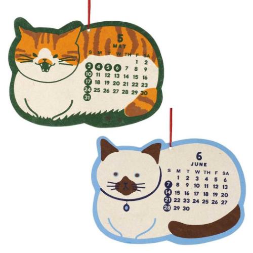 壁掛けカレンダー2026年 シェイプカレンダー にゃんこ 2026Calendar