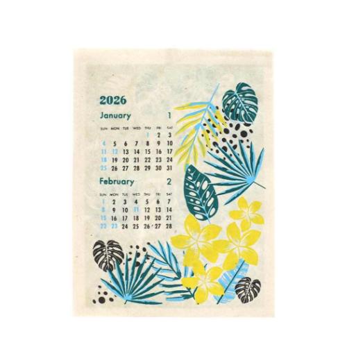 壁掛けカレンダー2026年 2026Calendar カレンダー S ハワイアンボタニカル トモコーポレーション