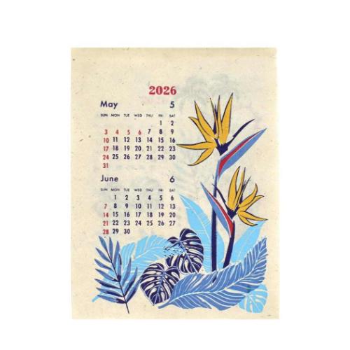 壁掛けカレンダー2026年 2026Calendar カレンダー S ハワイアンボタニカル トモコーポレーション