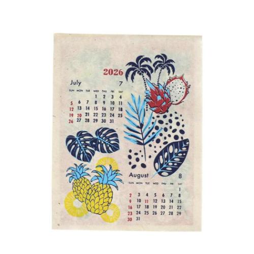 壁掛けカレンダー2026年 2026Calendar カレンダー S ハワイアンボタニカル トモコーポレーション