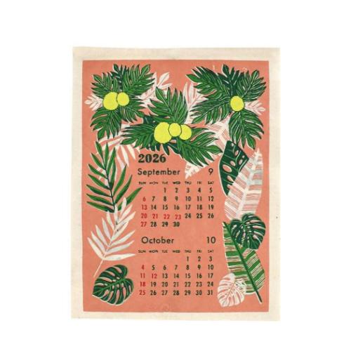 壁掛けカレンダー2026年 2026Calendar カレンダー S ハワイアンボタニカル トモコーポレーション