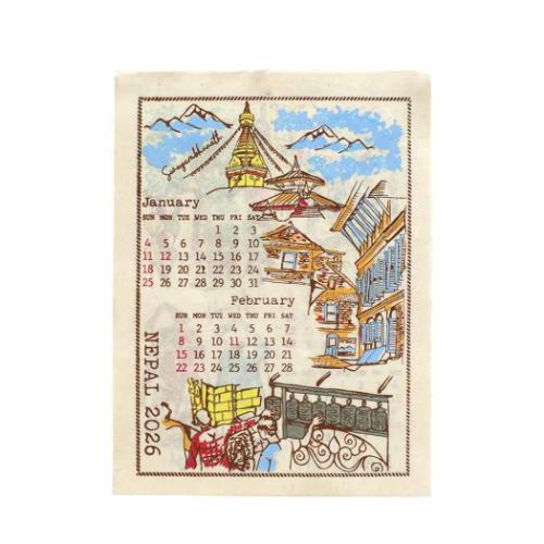 壁掛けカレンダー2026年 2026Calendar カレンダー S エスニックライフ トモコーポレーション アート インテリア