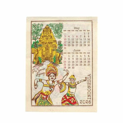 壁掛けカレンダー2026年 2026Calendar カレンダー S エスニックライフ トモコーポレーション アート インテリア