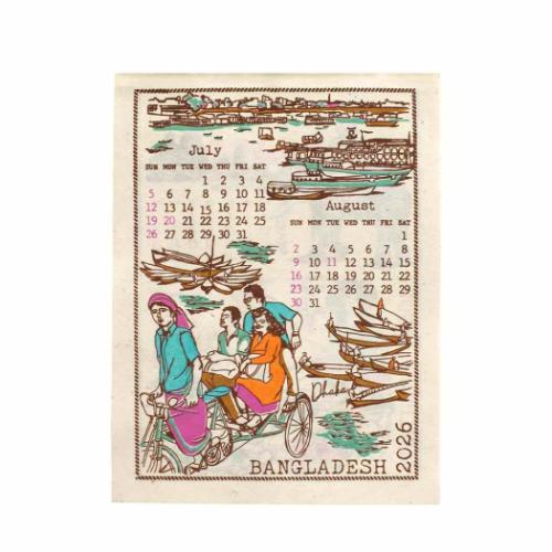 壁掛けカレンダー2026年 2026Calendar カレンダー S エスニックライフ トモコーポレーション アート インテリア