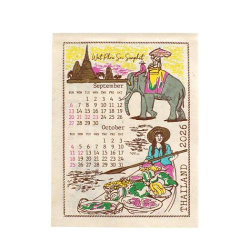 壁掛けカレンダー2026年 2026Calendar カレンダー S エスニックライフ トモコーポレーション アート インテリア