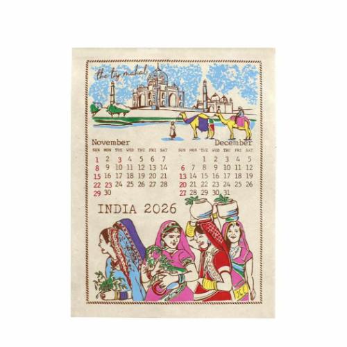 壁掛けカレンダー2026年 2026Calendar カレンダー S エスニックライフ トモコーポレーション アート インテリア