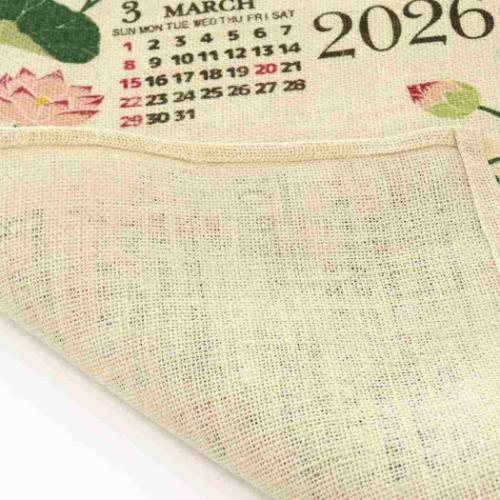 2026Calendar 壁掛けカレンダー2026年 ジュートカレンダー ガーデンロータス BLEACH トモコーポレーション アート