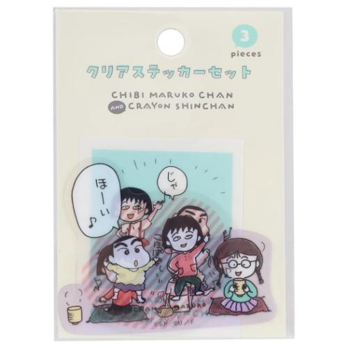 ちびまる子ちゃんANDクレヨンしんちゃん ダイカットシール クリア