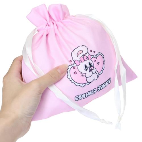 エスターバニー キャラクター 巾着袋 リボンフラット巾着 だらりん グッズ