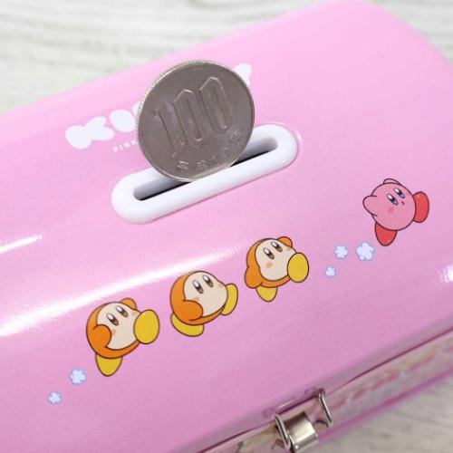 星のカービィ カギ付き缶バンク 貯金箱 キャラクター むぎゅっと