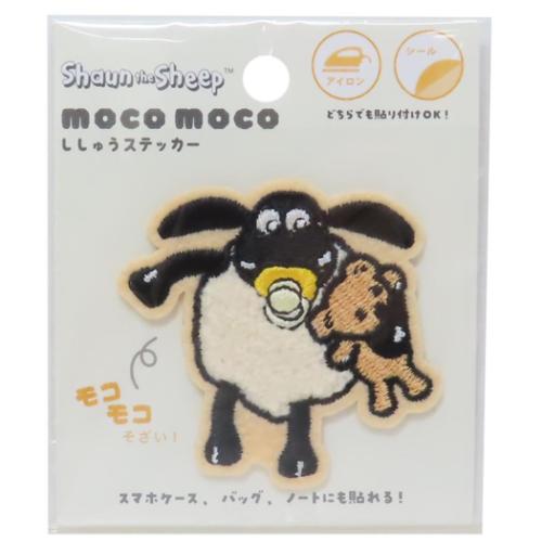 ワッペン モコモコ刺繍ステッカー ひつじのショーン テディ ティーズファクトリー 手芸用品 キャラクター