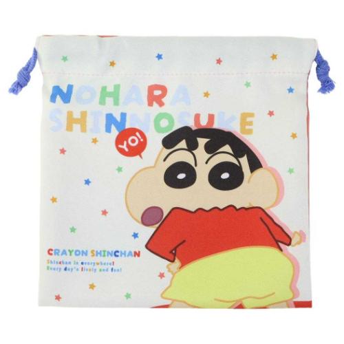 クレヨンしんちゃん 巾着袋 フラット巾着 きんちゃくポーチ しんちゃんワールド ティーズファクトリー 爆買