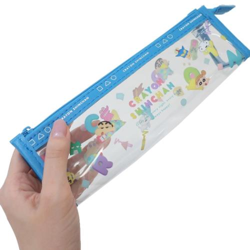 ロゴテープクリアペンポーチ ペンケース クレヨンしんちゃん アルファベットパジャマ 新入学 ティーズファクトリー 筆箱 新学期準備文具